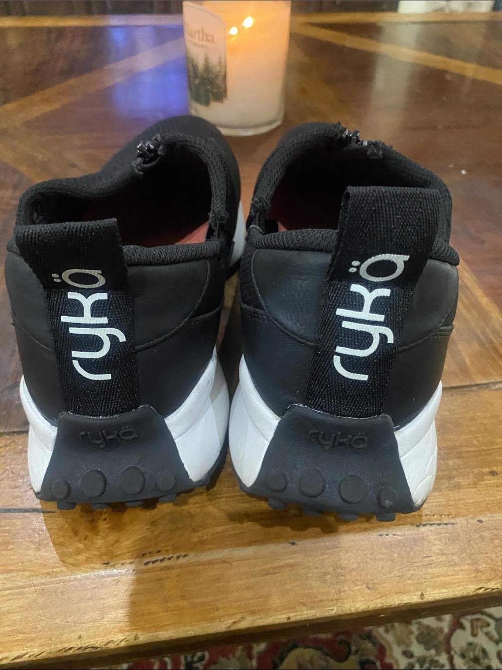 RYKA Black Knit Slip-On Sneakers with White Sole - Picture 3 of 6